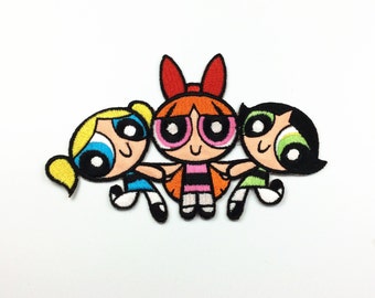 cartoon patch funny patch Movie classic role the filmThe Powerpuff Girls Genius patch Embroidered patch iron on patch sew on patch A160