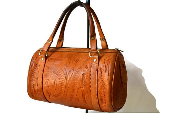 Force Ten Classic Leather Handbag Tooled Leather Bag