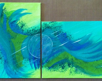 Abstract diptych | Etsy