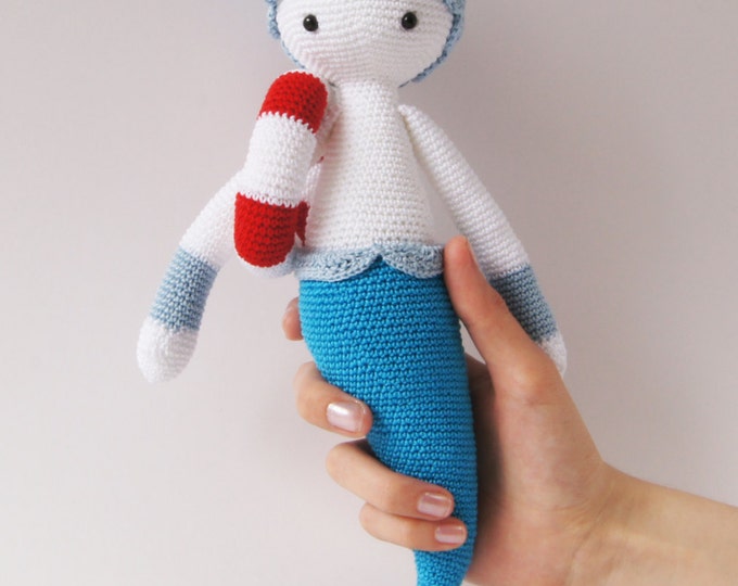 Crochet Toy Doll Amigurumi Lalylala Doll Mermaid Marine Handmade Fairytale Gifts for Kids Nursery Decor