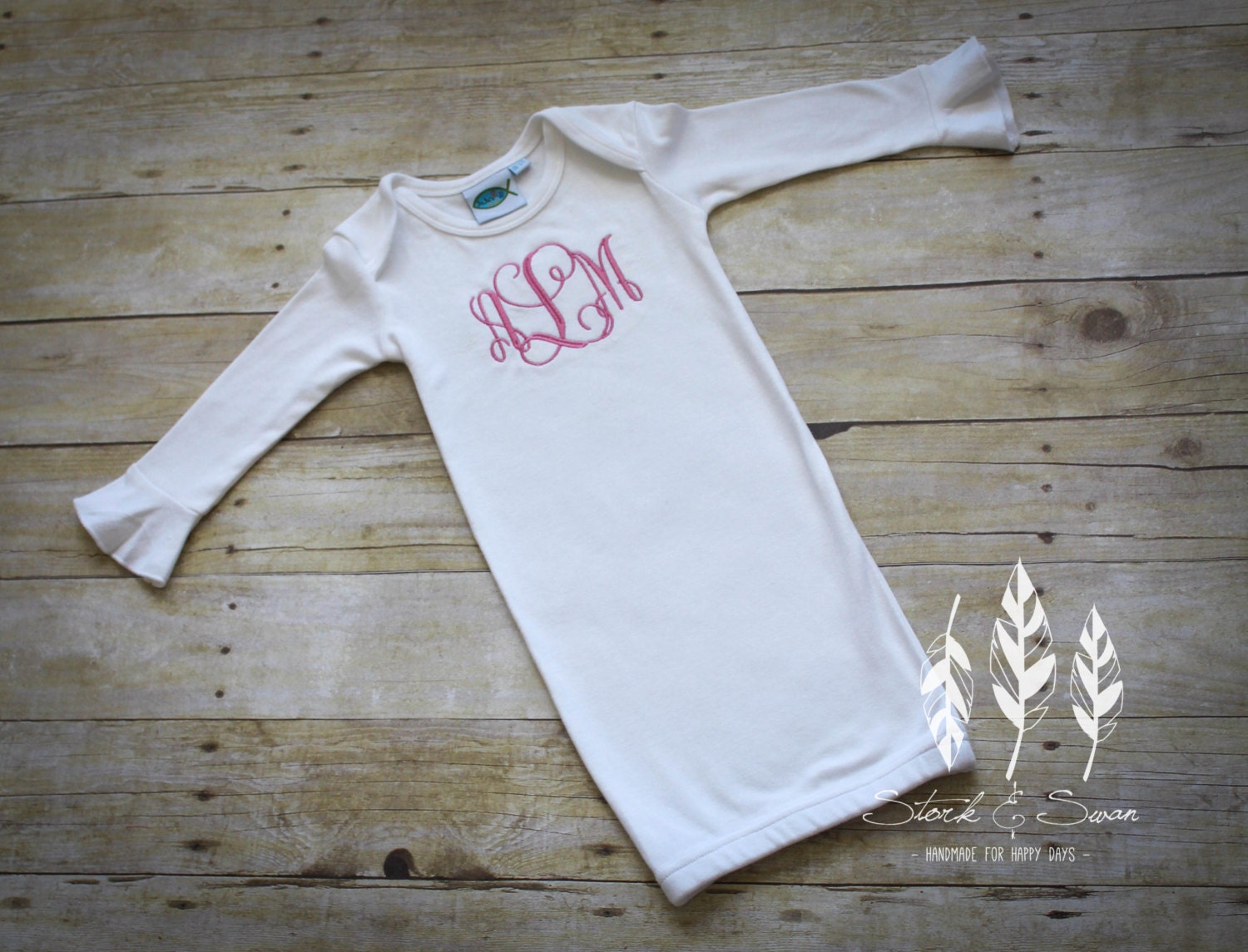Monogram Baby Gown Monogram Infant Gown Baby Girl Gift Gift