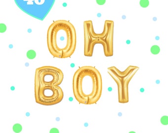 40" OH BOY balloons/banner. Baby balloons. Baby shower. Baby boy decor. Baby shower decor. Baby spritz decor. Baby balloons. Baby boy party