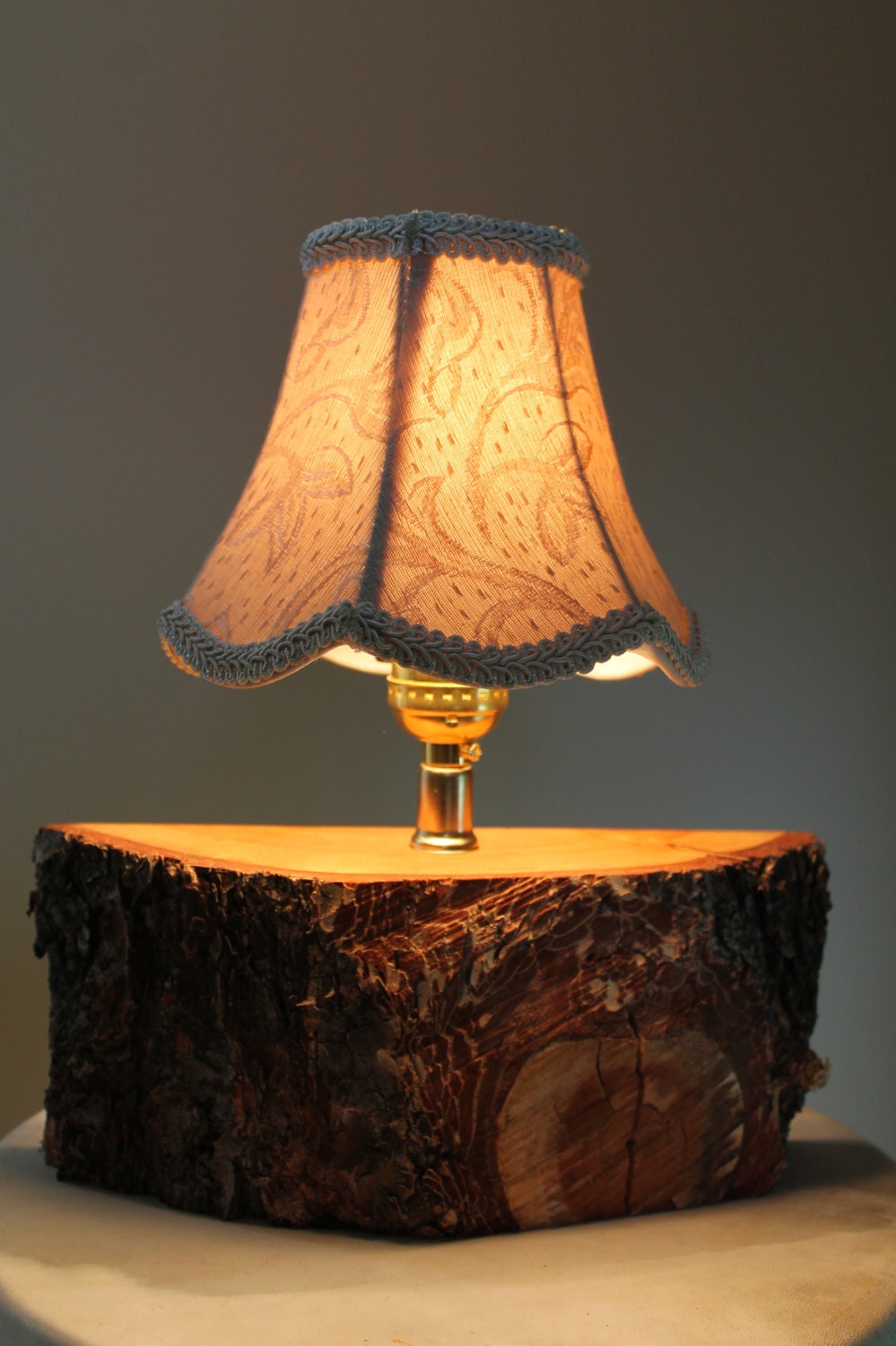 Rustic Desk Light Live Edge Wood Lamp Rustic Nightstand