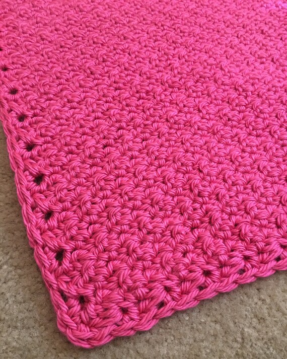 Diagonally Crocheted Moss Stitch Baby Blanket by PrettyinPicot