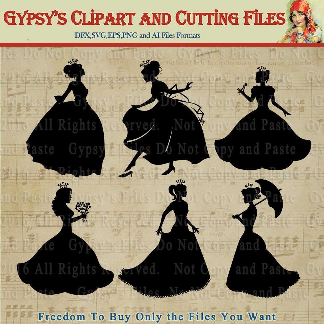 Download Princess Bride Cinderella Silhouette Clipart Vector