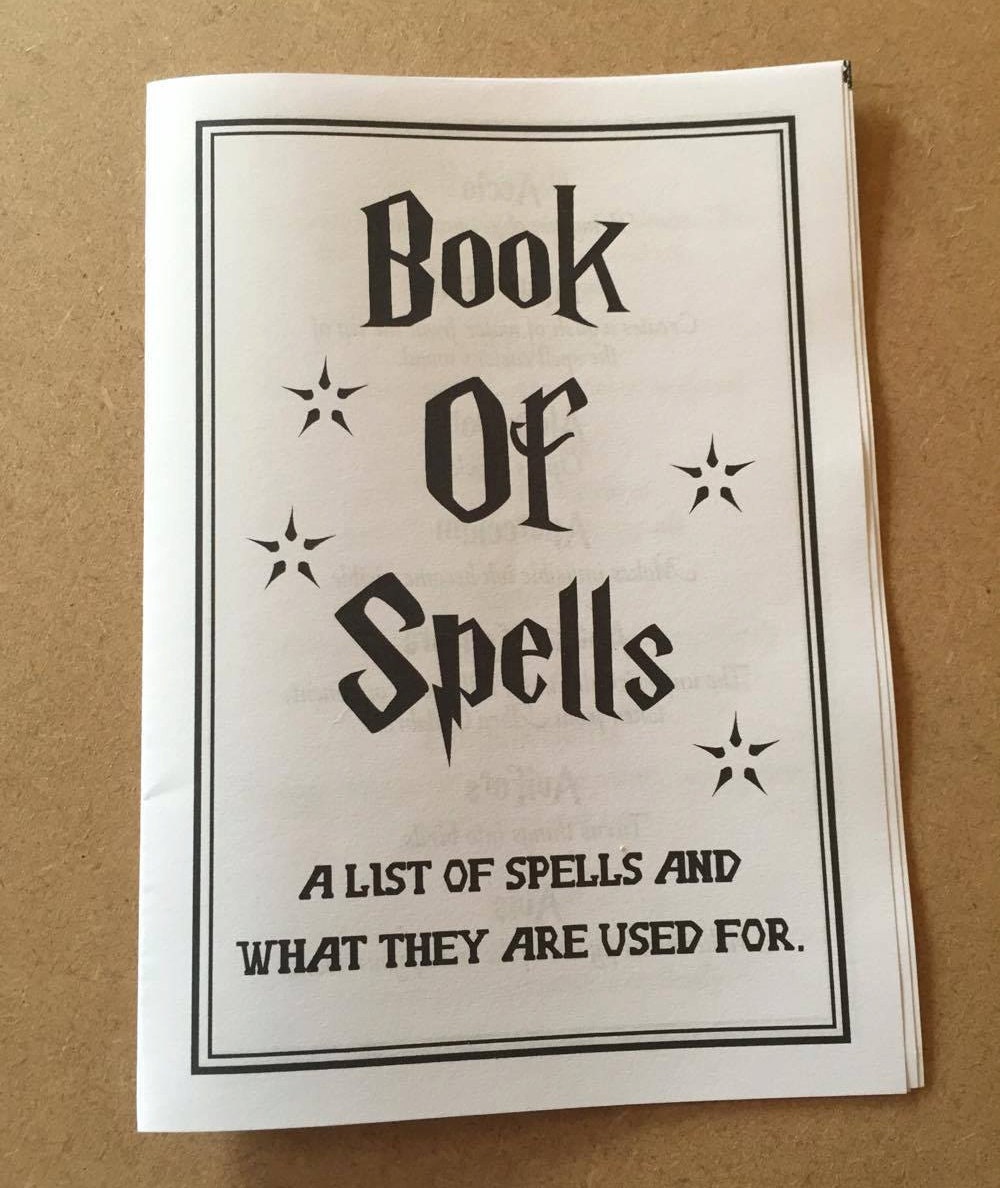 Printable Spell Book Book of Spells Harry Potter Spells