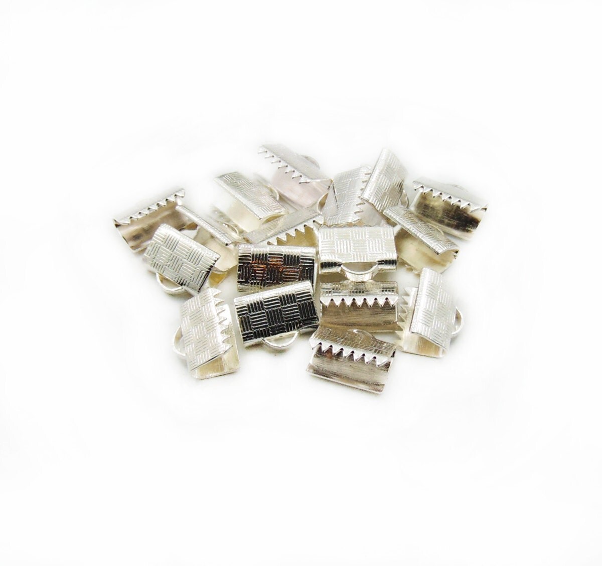 Ribbon Clamps Silver Ribbon Clamps Ribbon End Clamps 10 pcs