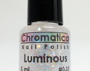 Luminous-Handmade Iridescent Glitter Topper/Overlay, Indie Nail Polish, 5ml Mini Bottle