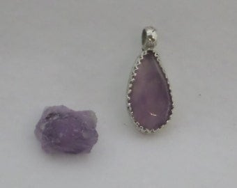 Amethyst, Purple Stone, Sterling Silver, Necklace, Pendant