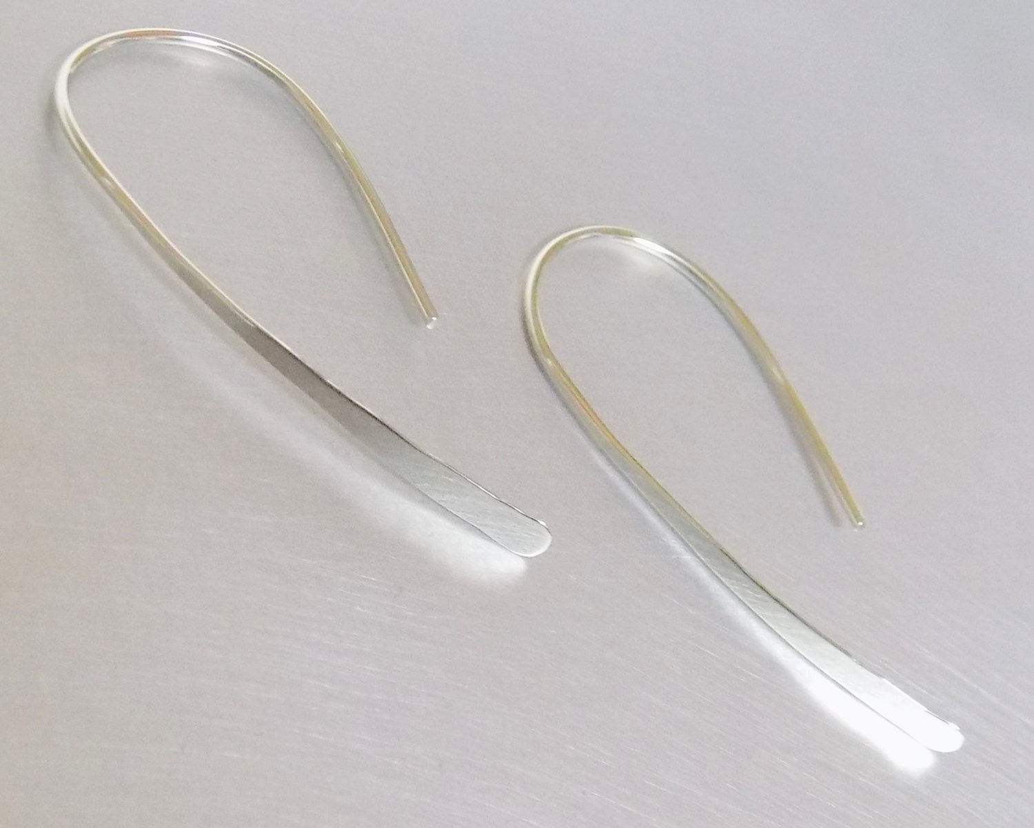 Long Sterling Silver threader earrings Wishbone Earrings