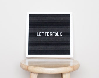 10"x10" Letter board w/ 290-characters — Black felt, silver frame