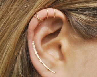 Set of 3 - Ear Climber, Ear Cuff, Double Ear Cuff, Earring Climbers 30mm, Criss Cross Ear Cuff, Climber Earrings, Ear Crawlers, Earrings Pin