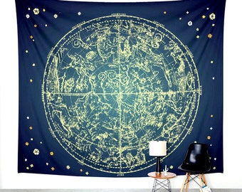 Zodiac Signs. Wall Tapestry. Wall Hanging Tapestry. Star Gazing. Astronomy. Astrology. Wall Decor. Taurus. Gemini. Cancer. Leo. Virgo. TZO02
