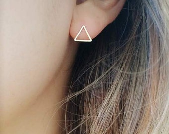 Triangle Earrings | simple stud earrings, simple silver triangle earrings, simple gold earrings, Minimalist Earrings, geometric earring stud
