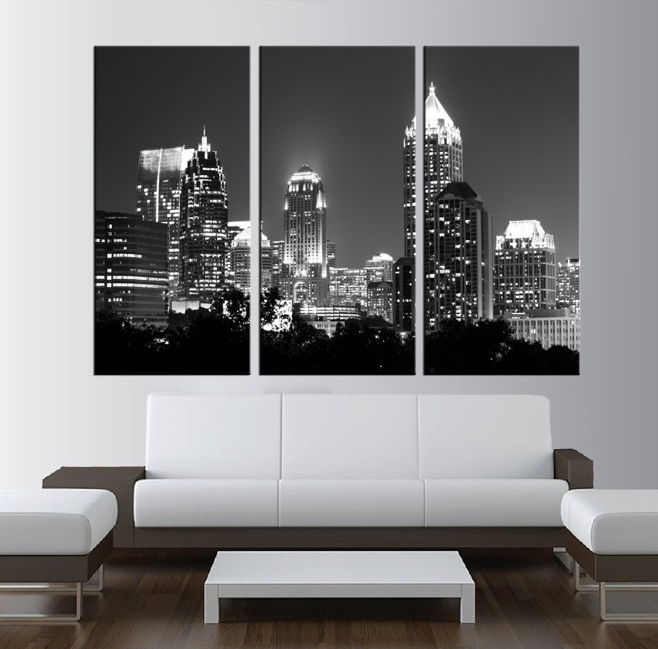Atlanta Skyline wall art LARGE Canvas Print wall by ArtCanvasShop