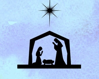 Nativity svg, Christmas svg, design PDF, EPS,SVG files, cut file for silhouette, cricut, vinyl cutting files, Nativity scene svg,
