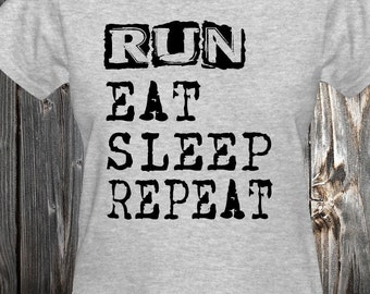 Items similar to Run Eat Sleep Repeat Sweatshirt- Navy ...
