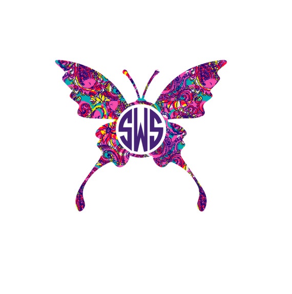 Butterfly Monogram Decal