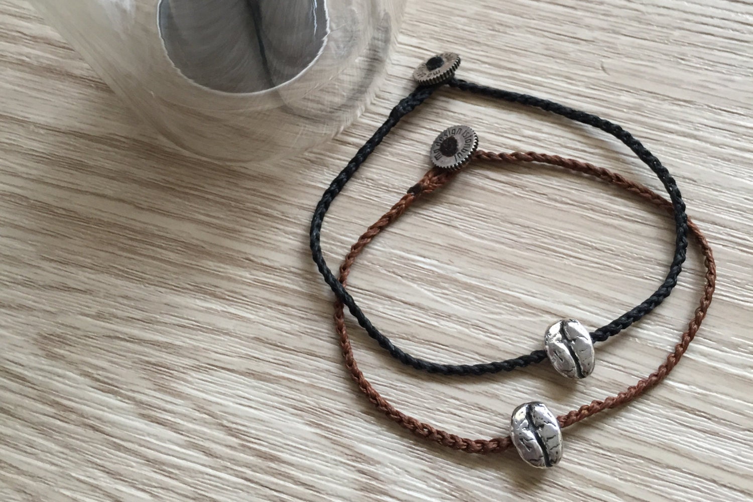 Silver Coffee Bean Bracelet Sterling Silver Bean Charm