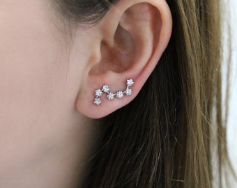 Ear Crawler, Constellation earrings, constellation ear climber, ear pins, ear climber, star ear pin, star earring, constellation ear crawler