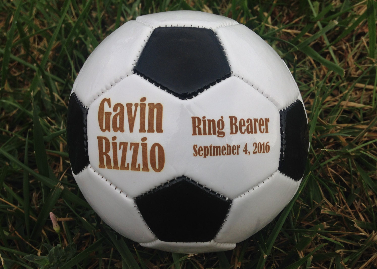 Ring Bearer Gift Engraved Soccer ball Mini by JCSDesigns2017