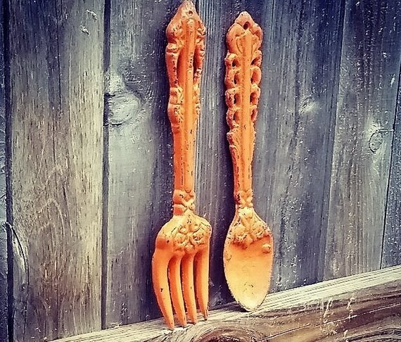 Spoon and Fork Fork and Spoon Wall Art Fork by SouthTexasHomeDecor