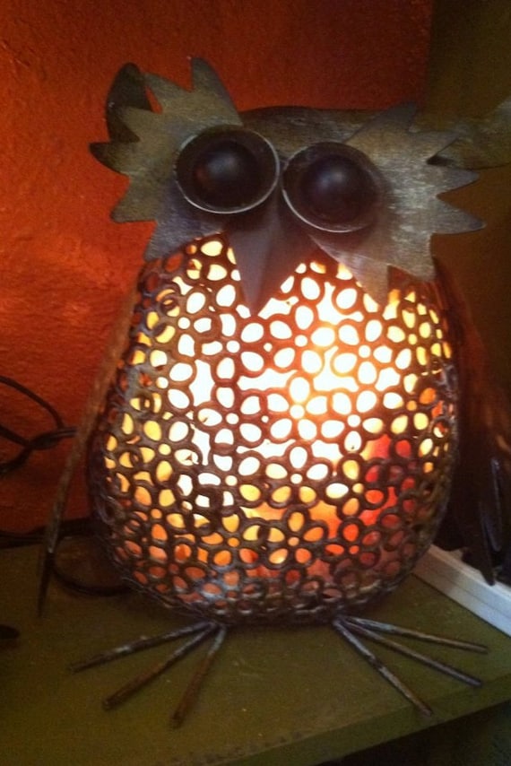 Vintage Owl Himalayan Salt Lamp by serenitymountainnc on Etsy