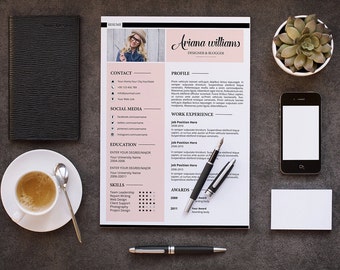 SALE ! Professional Resume Template | Modern and Creative Resume | Cv Design | Photoshp & Ms Word Template | Instant Download | CV-27