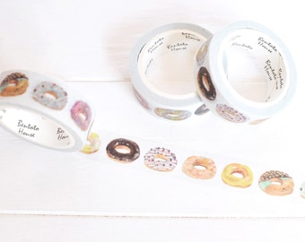 Donut Washi Tape. 15mm x 7m. Doughnut Washi Tape. DIY Donut Invitation. Fun Washi Tape. Food Washi Tape. Colorful Donuts. Donut Planner