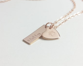 Pet remembrance necklace, dog necklace personalized, dog jewelry, paw print necklace, pet necklace, dog paw necklace, custom dog necklace