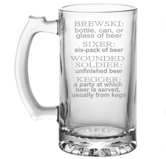 Etched Beer Mug Birthday Gift For Him Funny by PersonalizedGiftsUS