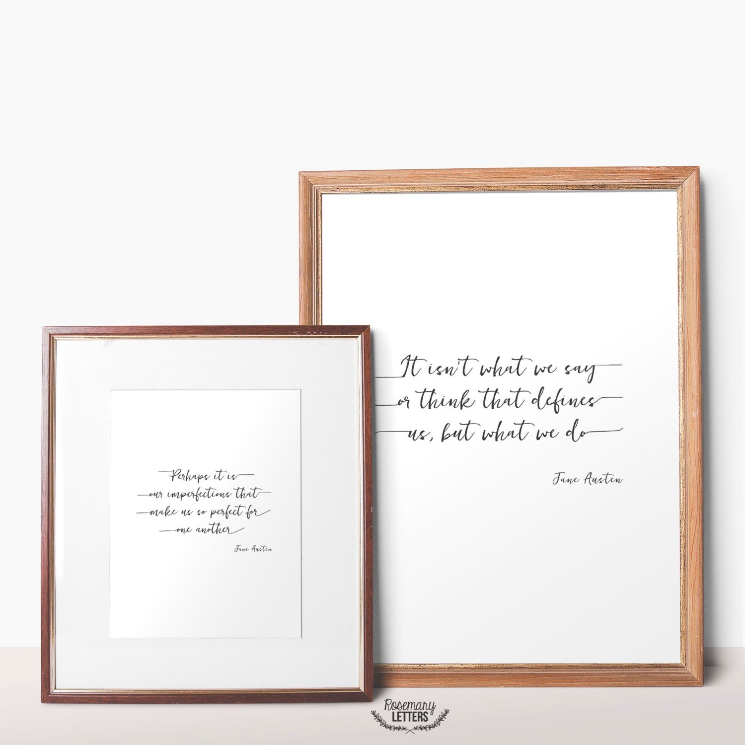 Jane Austen Quotes Set of 2 Printables Jane Austen Print