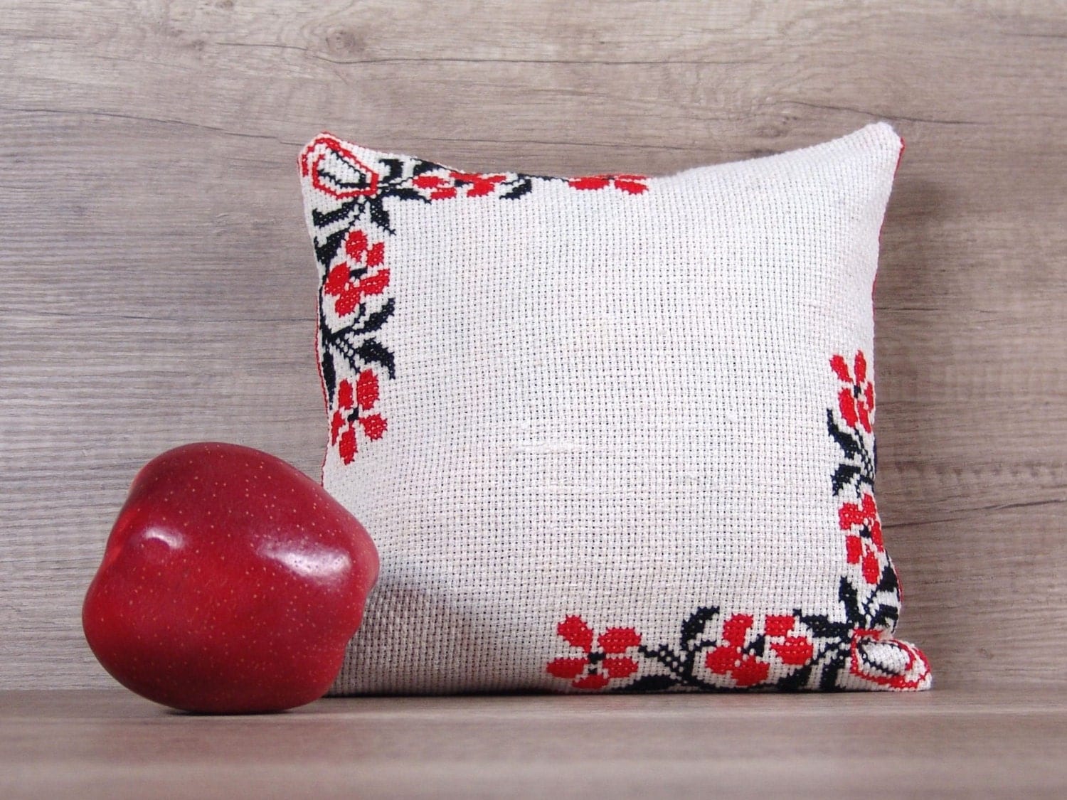 Flowers crossstitch pillow case embroidery country throw