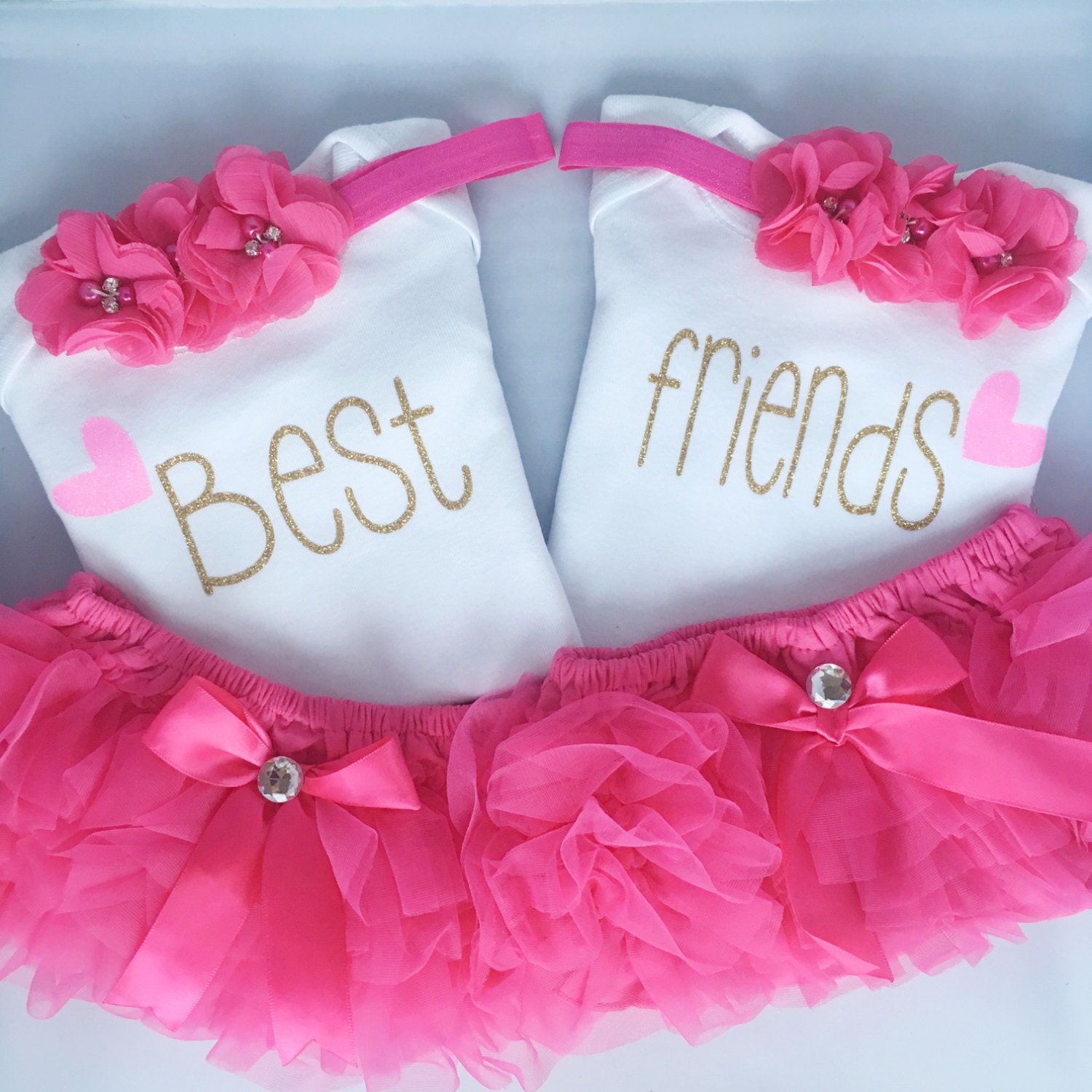 Best Friends onesies/ baby girl outfit/ twins/ Sweet Sparkle