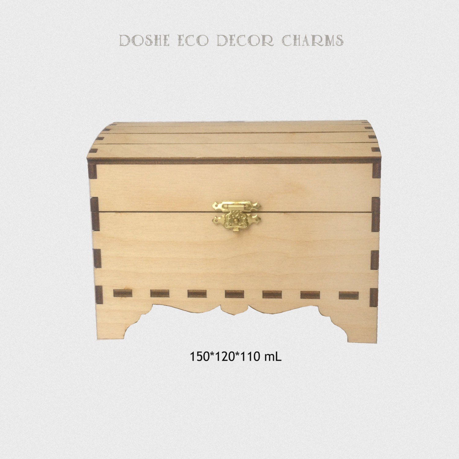 Perfect unfinished wood Trunk for further decoration / Wood shapes / Storage Trunks / Coffers