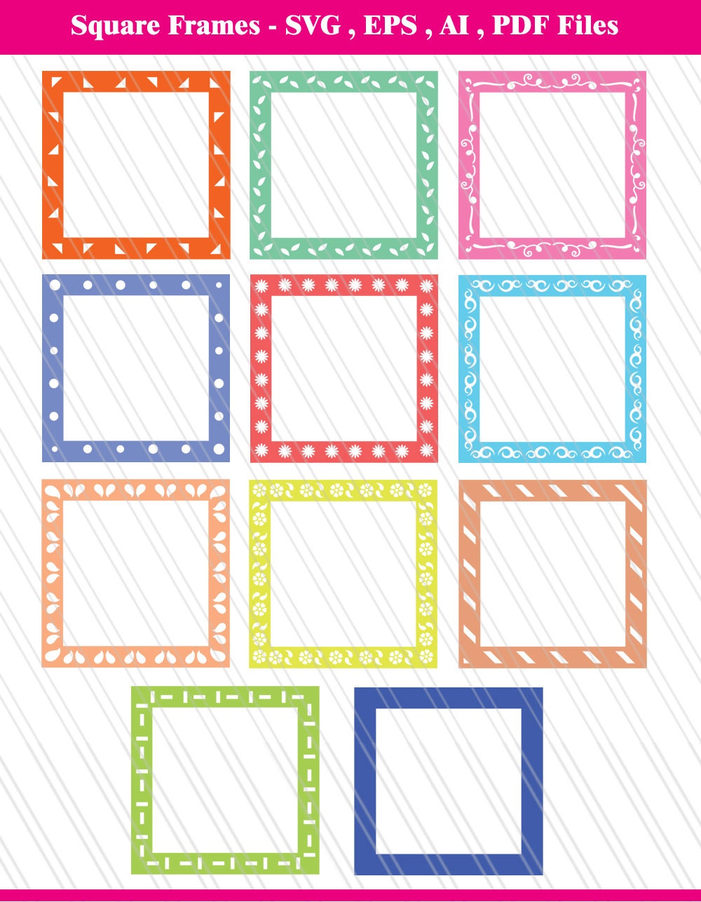 Square Decorative Frames SVG SVG cutting files square svg
