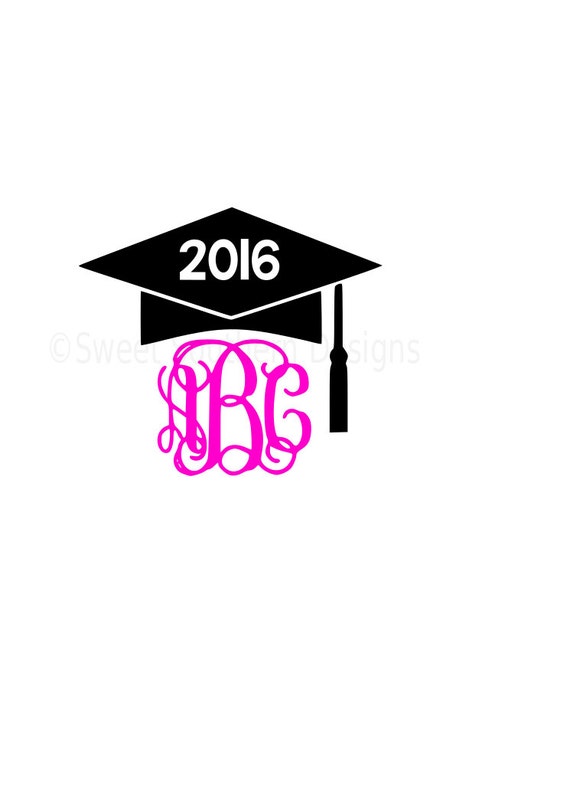 Download Monogram graduation cap tassel SVG instant by SSDesignsStudio