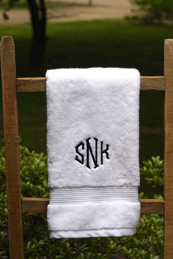 Monogrammed Hand Towel Set Wedding Gift Monogrammed Towels