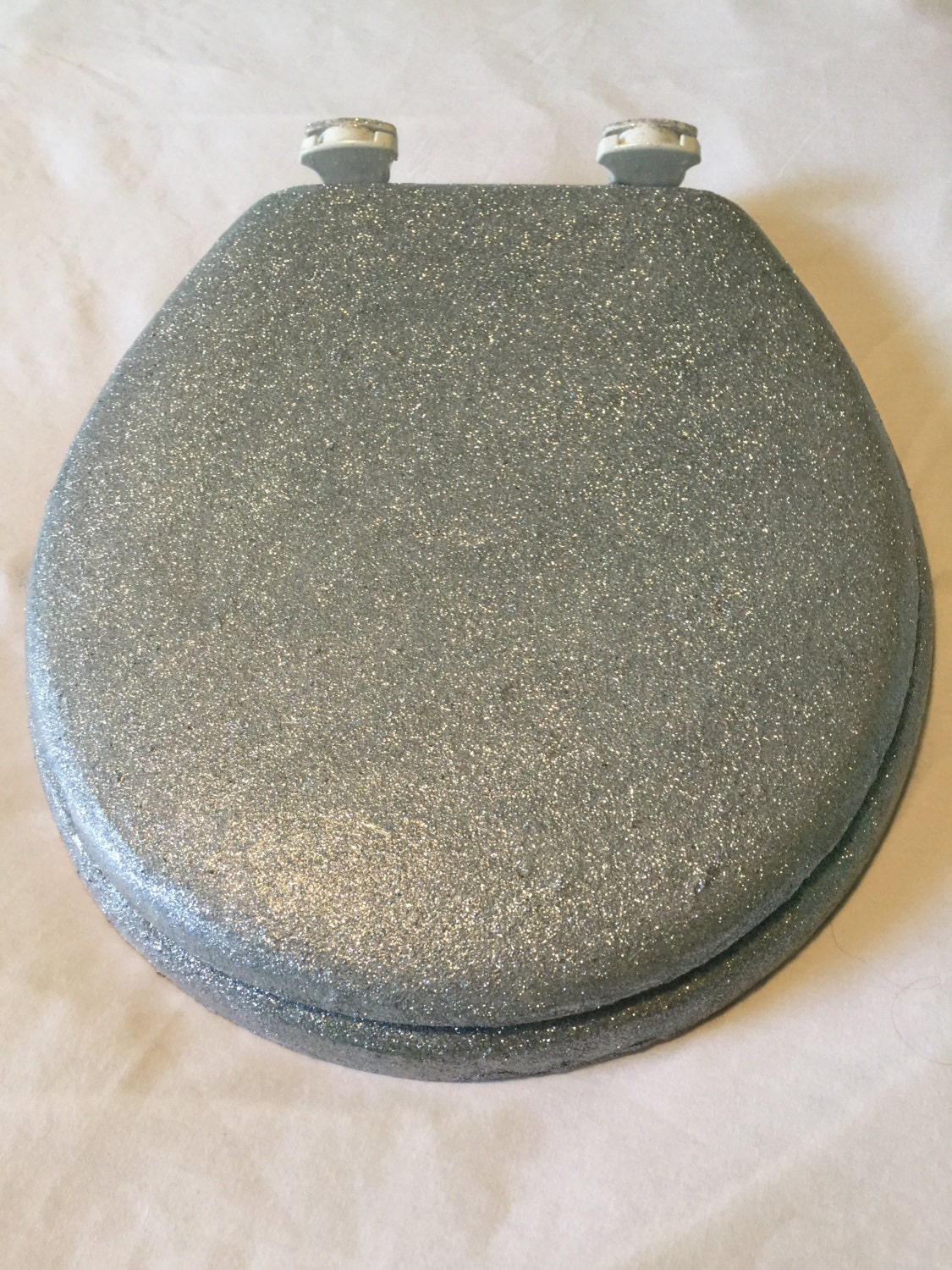 Glitter Toilet Seat Silver Glitter by WhatAToilet on Etsy