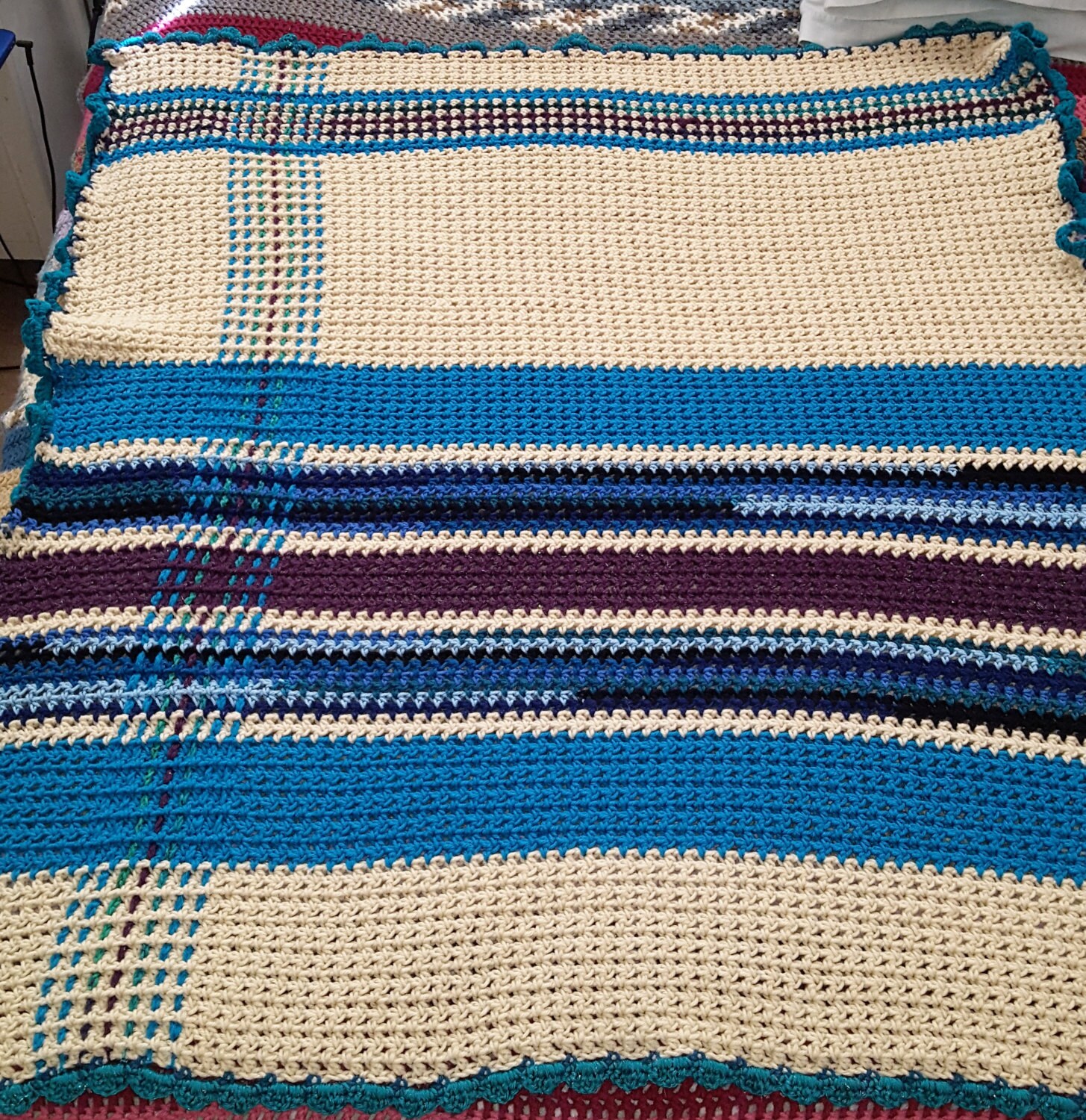 Afghan Throw Blanket Crochet Blanket Plaid by 3TwinsCrafts