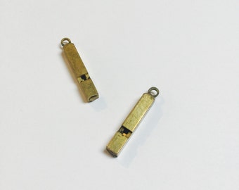 Vintage Brass Whistles American Made - 2 Pieces - #577