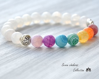 8 mm Chakra Bracelet - Yoga Jewelry - Mala Beads - Gemstone Jewelry - Energy Bracelet - Chakra Jewelry - Yoga Bracelet - Mala Prayer Beads
