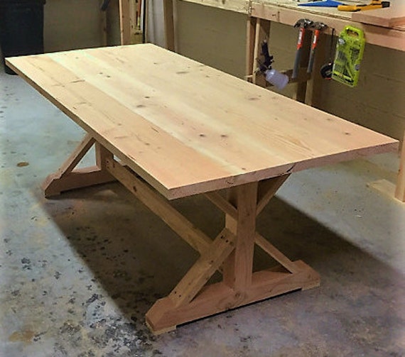 Natural Farmhouse Table Unfinished Handmade Rustic Wood