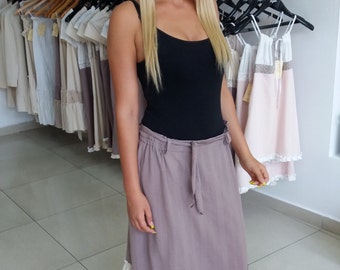 Maxi cotton skirt/Brown gypsy skirt