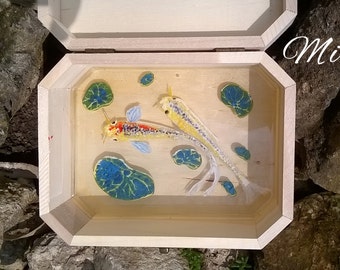 painting 3d fish resin pond epoxy chest wooden