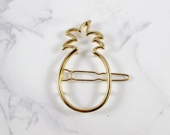 Gold Pineapple Hair Clip | Pineapple Hair Clip, Pineapple Accessories, Minimalist Accessories, Minimalist Hair Clip, Cute Fruit Hair Clip