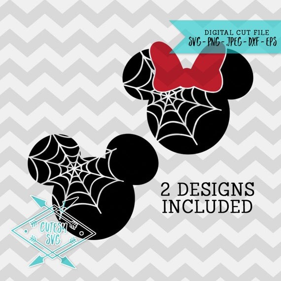 Download Mickey Minnie Spiderweb Heads SVG Disney Digital file