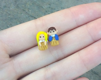 Stranger Things Eleven Polymer Clay Stud Earrings, Unique Stranger Things Gift, Eleven Dress Earrings
