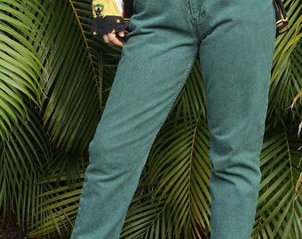 JORDACHE Jeans Moss Green High Waisted with Tapered Leg