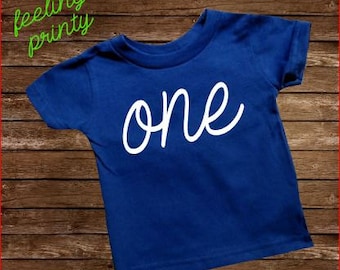 SALE First Birthday Baby Shirt One Birthday Shirt RoYaL bLuE One Girls Boys Birthday Shirt
